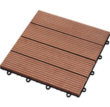 Trädäckplatta av träkomposit med not- och fjäderanslutning