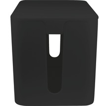 Svart papperskorg med handtag
