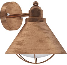 Vägglampa i industriell design med en konformad lampskärm