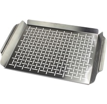Grillform i rostfritt stål med perforeringar