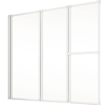Duschvägg med tre element och transparenta paneler