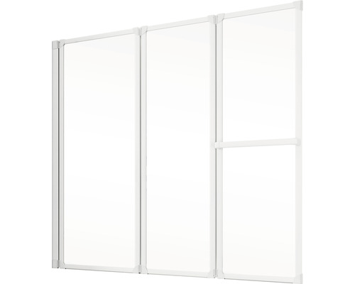 Duschvägg med tre element och transparenta paneler