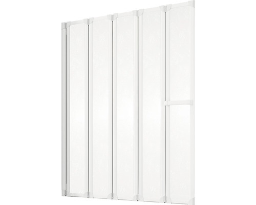 Vit vikdörr med handtag