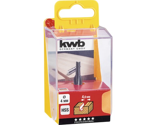 Spårfräs, 4 mm, av HSS i försäljningsförpackning
