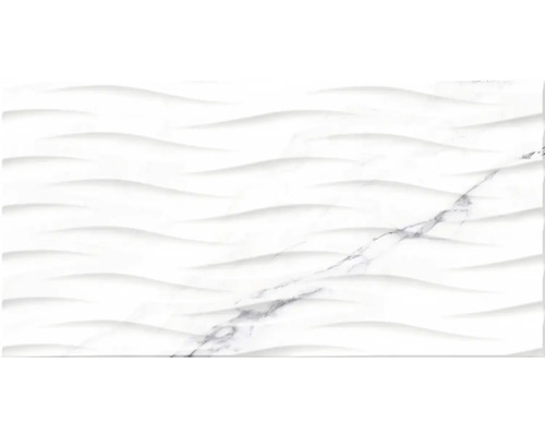 Kakel Verona Blanco vit marmoroptik matt 32x62,5 cm vågig