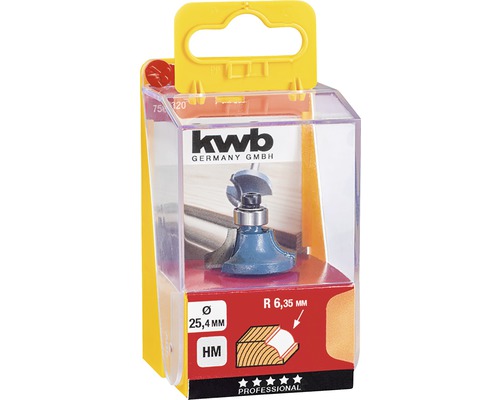 KWB avrundningsfräs med en diameter på 25,4 millimeter i en kartong