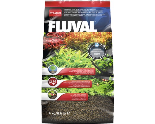 Bottensubstrat FLUVAL stratum för växter och räkor 4kg Fluval Stratum akvariumsubstrat för planterade akvarier, 4 kilograms förpackning
