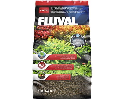 Bottensubstrat FLUVAL stratum för växter och räkor 8kg Fluval Stratum akvariumsubstrat, vulkanisk jord för planterade akvarier, 8 kilograms förpackning