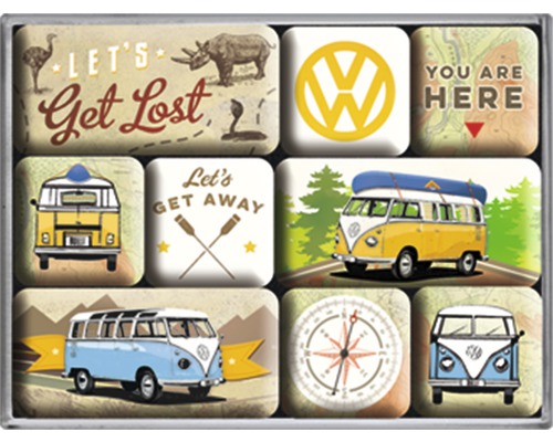 Dekorativa kylskåpsmagneter med olika Volkswagen motiv