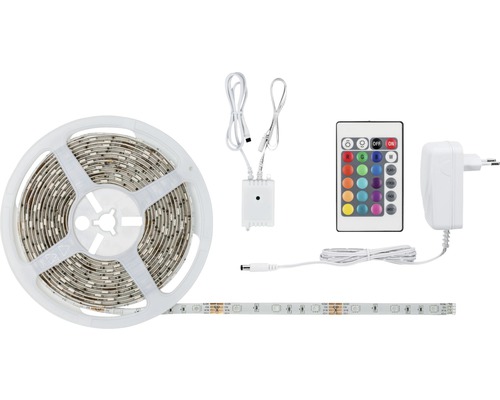 LED-strip på rulle med fjärrkontroll och nätaggregat