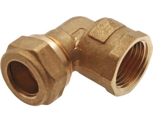 Klämringskoppling vinkel 12x1/2" invändig Mässingsvinkel med invändig gänga