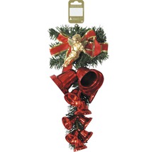 Juldekoration med ängel, rosett och klockor