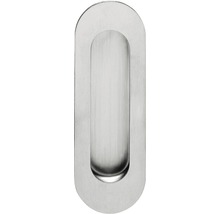 Skjutdörrskål INTERSTEEL oval borstat stål 120x40mm