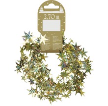 Gyllene stjärngirlang, 2,70 meter lång, juldekoration