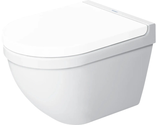 Vägghängd toalett DURAVIT Starck 3 kort modell utan WC-sits vit blank vattensparande P-lås Vägghängd toalett DURAVIT Starck 3 kort modell utan WC-sits vit blank vattensparande P-lås