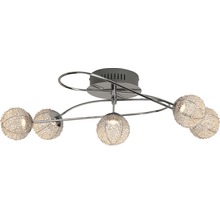 Taklampa med fem sfäriska lampskärmar
