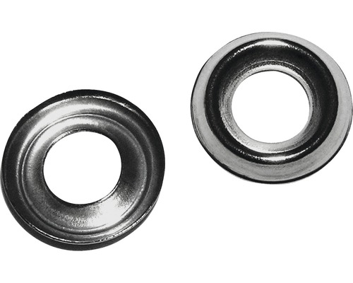Klädselbricka DRESSELHAUS 6x13mm förnicklad mässing Två metallbrickor