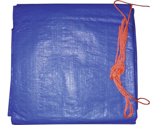Blå presenning med fästsnöre