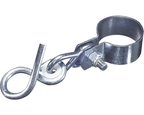 Manschettkrok DRESSELHAUS för trägunga 50mm elförzinkad Rörklämma med krok