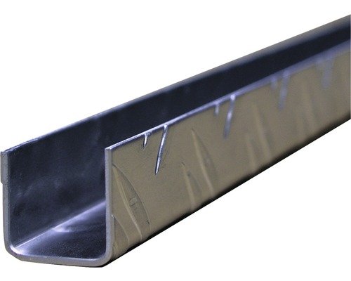 U-profil ALBERTS aluminium räfflad plåt 23,5x23,5x2mm 2m U-profil i rostfritt stål med durkmönster