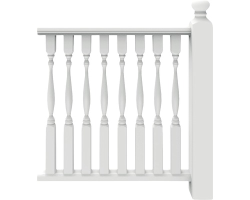 Räcke med räckesstolpar och räckespinnar