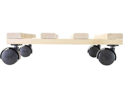 Rullbräda av trä med fyra hjul