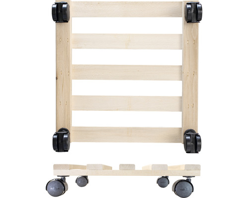 Växtrullbräda i trä med hjul