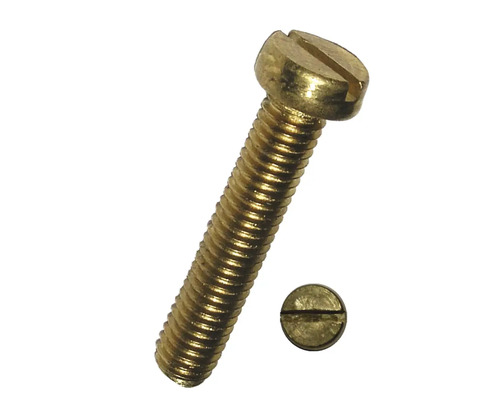 Cylinderskruv DRESSELHAUS DIN 84 M3x10mm mässing Metallskruv med spår och gänga