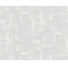 Vit strukturtapet med geometriskt mönster