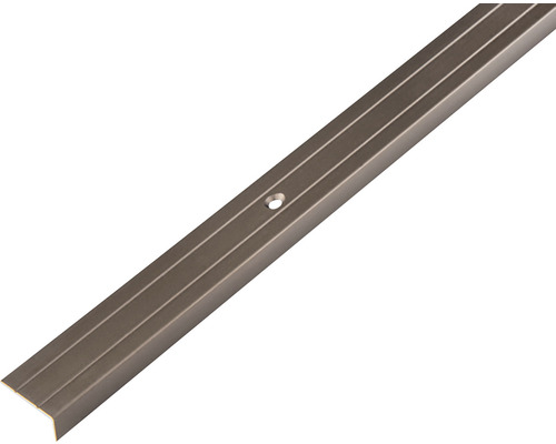 Trappkantsprofil KAISERTHAL aluminium brons 23x6,3x2mmx2m Trappkantprofil av aluminium med fästhål