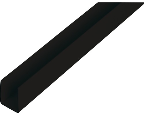U-profil ALBERTS plast svart 10x18x10x1mm 1m-0