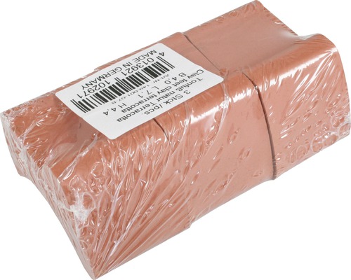 Terrakottafötter i lera, 3 stycken, natur