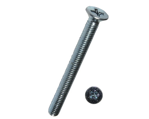 Försänkt maskinskruv 4.8 med phillips-spår M3x6 mm, elförzinkad, DIN 965, 100 styck