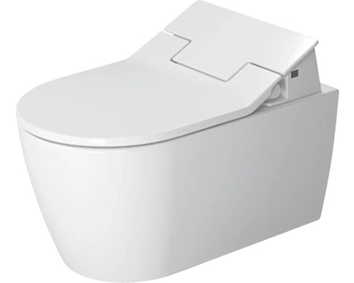 Duschtoalett DURAVIT ME by Starck SensoWash® WC-set vit blank vattensparande rengöringsfunktion P-lås Vägghängd toalett med sluten kapsling och toalettsits