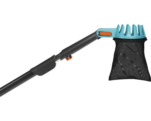 Trädgårdsredskap för att plocka frukt med teleskopskaft och fångstnät