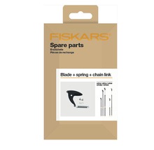 Fiskars reservdelssats med blad, fjäder och kedjelänk för trädgårdsredskap