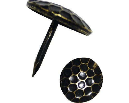 Klädselspik av metall med hexagonal struktur