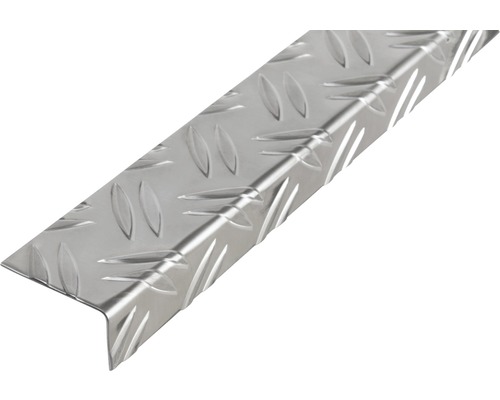 Vinkelprofil KAISERTHAL aluminium 53,6x29,5x3,6 mm 2 m Trappkantprofil i aluminium med durkmönster