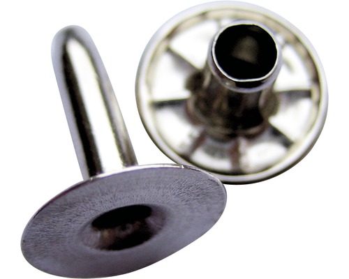 Dubbelnit av förnicklad aluminium 6x10x12 mm 15 styck Två rörformiga nitar av metall