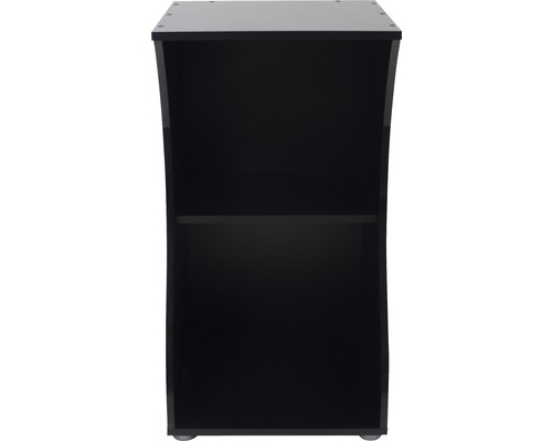 Svart badrumsskåp med en hylla