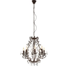 Ljuskrona med kristallhängen och kedjeupphängning