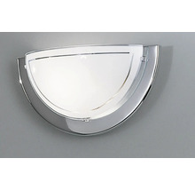 Halvrund vägglampa med kromram