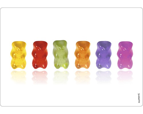 Stänkpanel för kök MYSPOTTI Pop Gummibjörn sötsaker 590x410 mm Rad med gummibjörnar