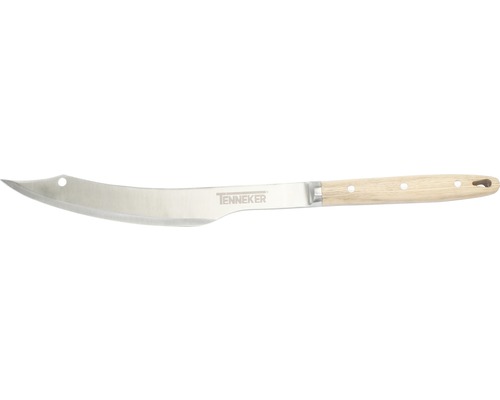 Grillkniv TENNEKER® kockkniv kökskniv 49x4cm rostfritt stål silver handtag i askträ
