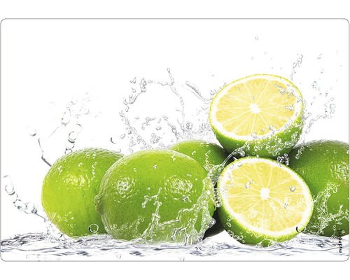 Stänkpanel för kök MYSPOTTI Pop Aqua-Lime 590x410 mm Flera limefrukter med vattenstänk