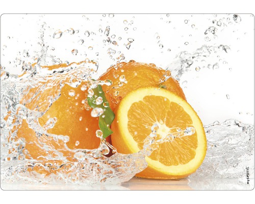 Stänkpanel för kök MYSPOTTI Pop Aqua-Orange 590x410 mm Apelsin med vattenstänk
