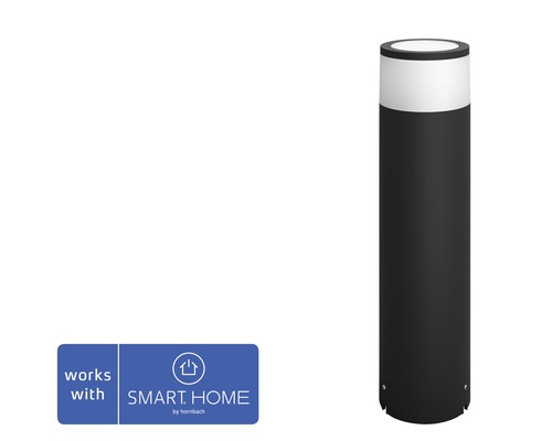 Pollare PHILIPS HUE Calla utökning White & Color Ambiance 8W 600lm h400mm svart Utomhuslampa för trädgårdsbelysning med Smart Home-kompatibilitet