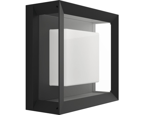 Fyrkantig yttervägglampa med invändigt kubformat ljuselement