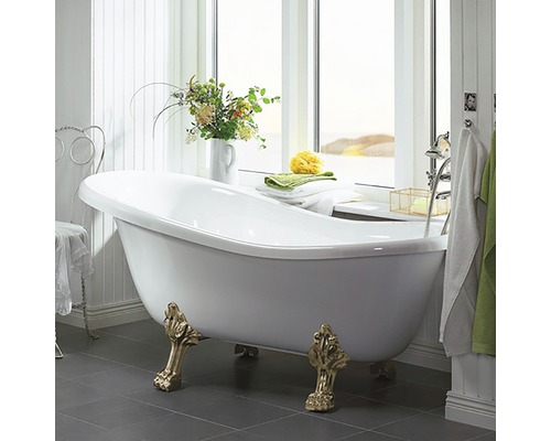 Lejontassbadkar HAFA Queen 1700 vit slät ovalt mässing fötter 765x1670 mm 7307642 Lejontassbadkar HAFA Queen 1700 vit slät ovalt mässing fötter 765x1670 mm 7307642