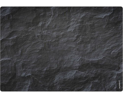 Stänkpanel för kök MYSPOTTI Pop skiffer stenvägg svart 590x410 mm Dekorativ platta med stenutseende